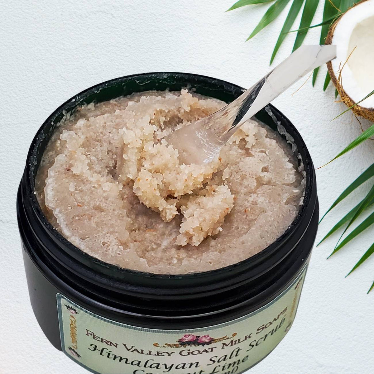 Himalayan Salt Scrub | Skin Care From Fern Valley Goat Milk Soap | Coconut & Lime Verbena Scent