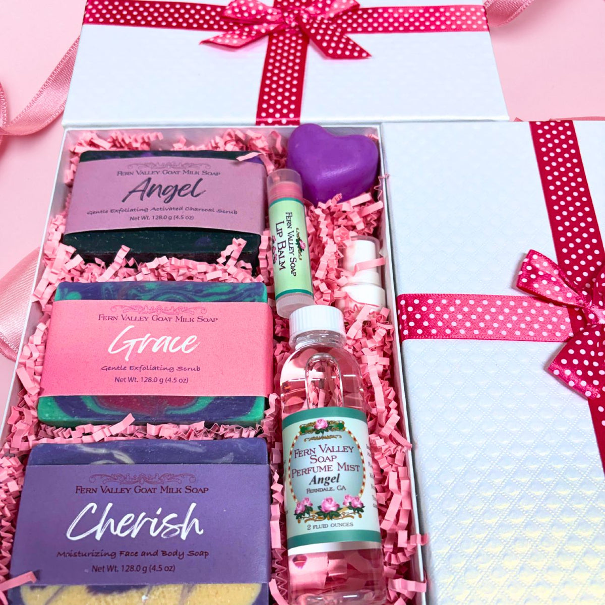 Handmade Goat Milk Soaps | Three Bar Gift box With Perfume + Lip Balm
