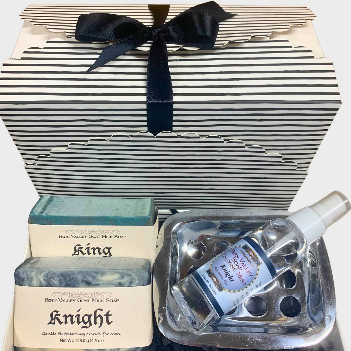 Handmade Goat Milk Soap | Two Bar Gift Box + Cologne & Soap Dish