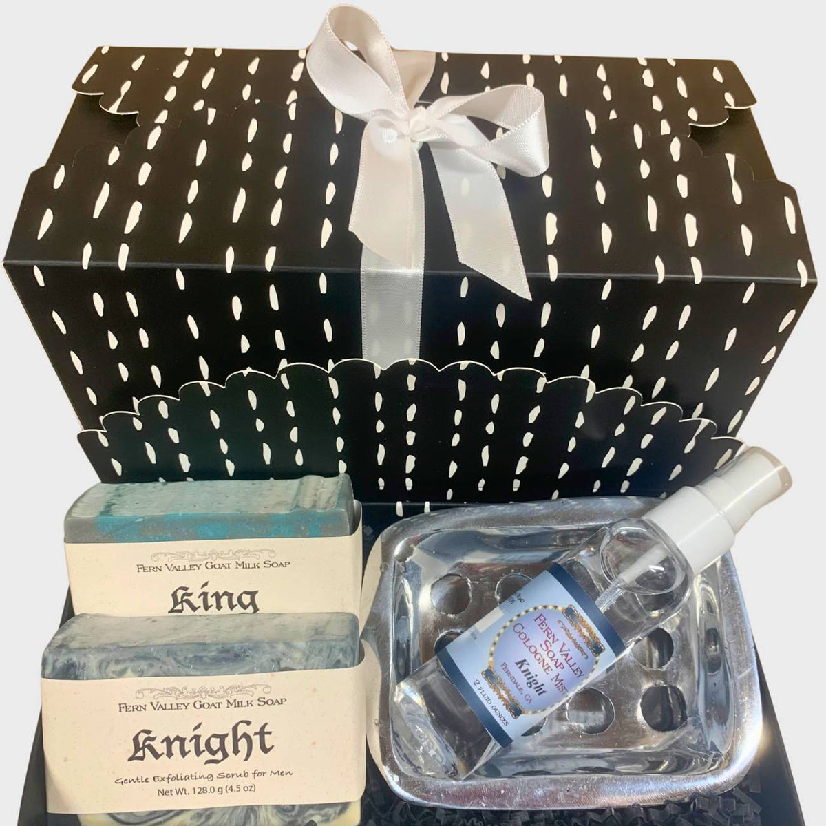 Handmade Goat Milk Soap | Two Bar Gift Box + Cologne & Soap Dish