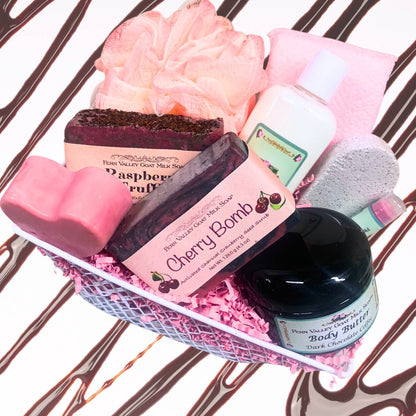 Handmade Goat Milk Soap | Cherry Bomb Spa Basket