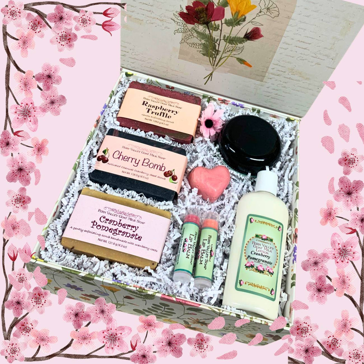 Handmade Goat Milk Soap | Cherry &amp; Berry Bouquet Gift Box