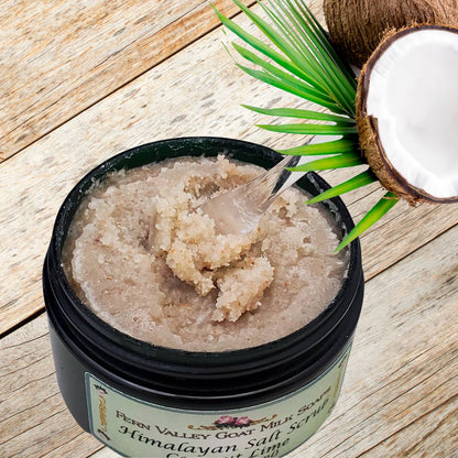 Himalayan Salt Scrub | Skin Care From Fern Valley Goat Milk Soap | Coconut &amp; Lime Verbena Scent