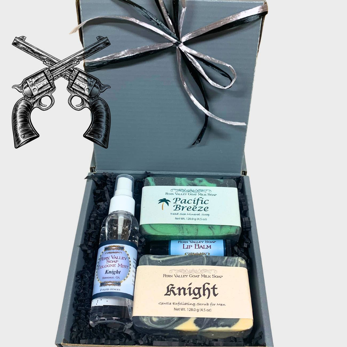 Handmade Goat Milk Soap | Gift Box for Guys | Gun Metal Gray + Cologne