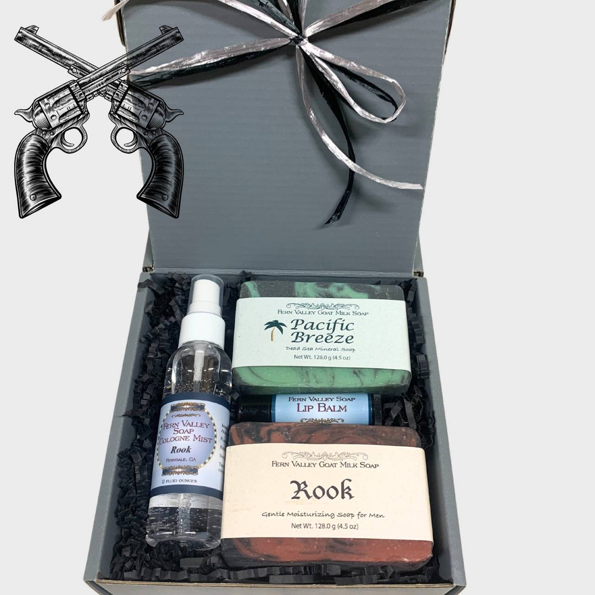 Handmade Goat Milk Soap | Gift Box for Guys | Gun Metal Gray + Cologne
