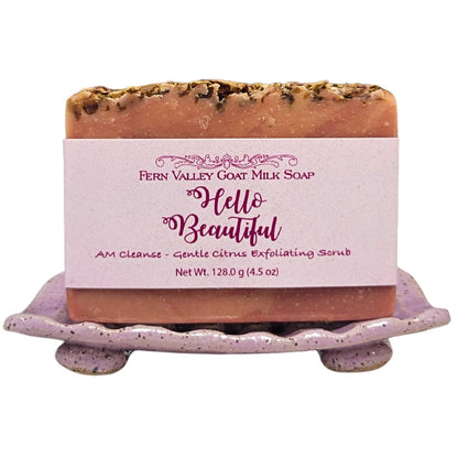 Natural Goat Milk Soap | Exfoliating Scrub | Hello Beautiful AM Cleanse