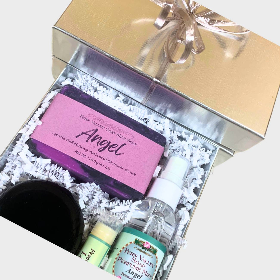 Handmade Goat Milk Soap | Silver &amp; Gold with Perfume Mist and Body Butter