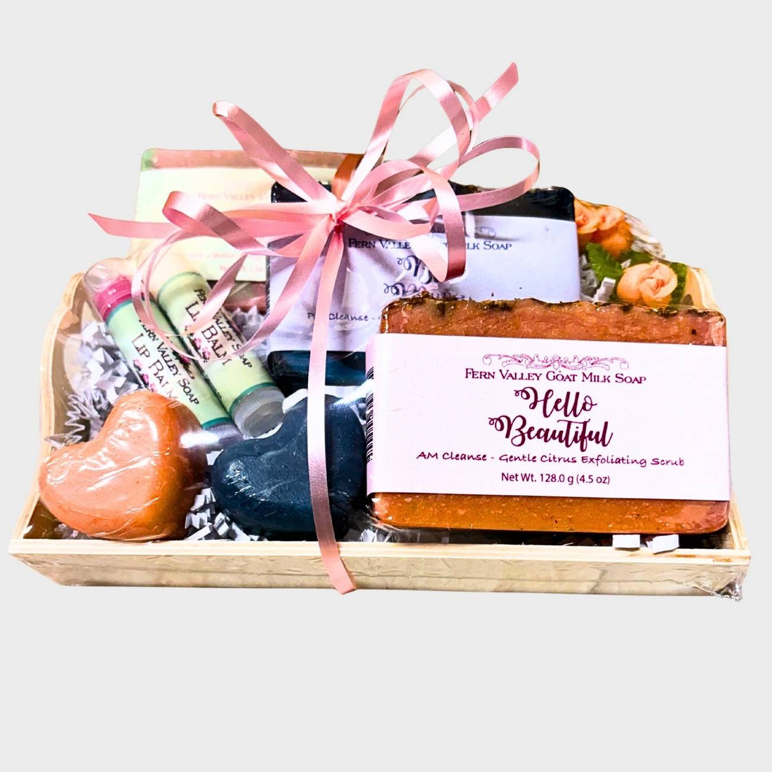 Handmade Goat Milk Soap | Three Full-Size Bars + Two Flavored Lip Balms