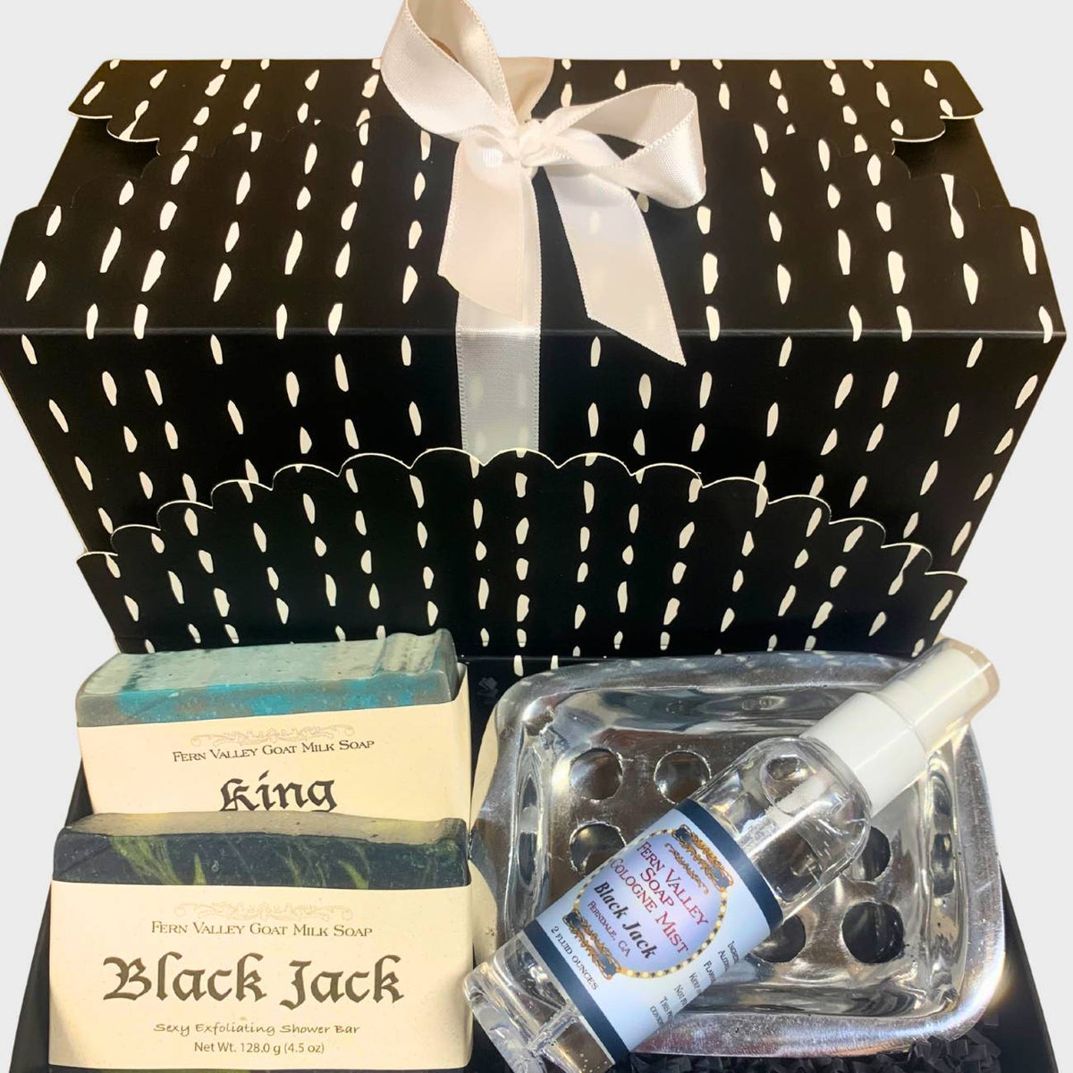 Handmade Goat Milk Soap | Two Bar Gift Box + Cologne &amp; Soap Dish