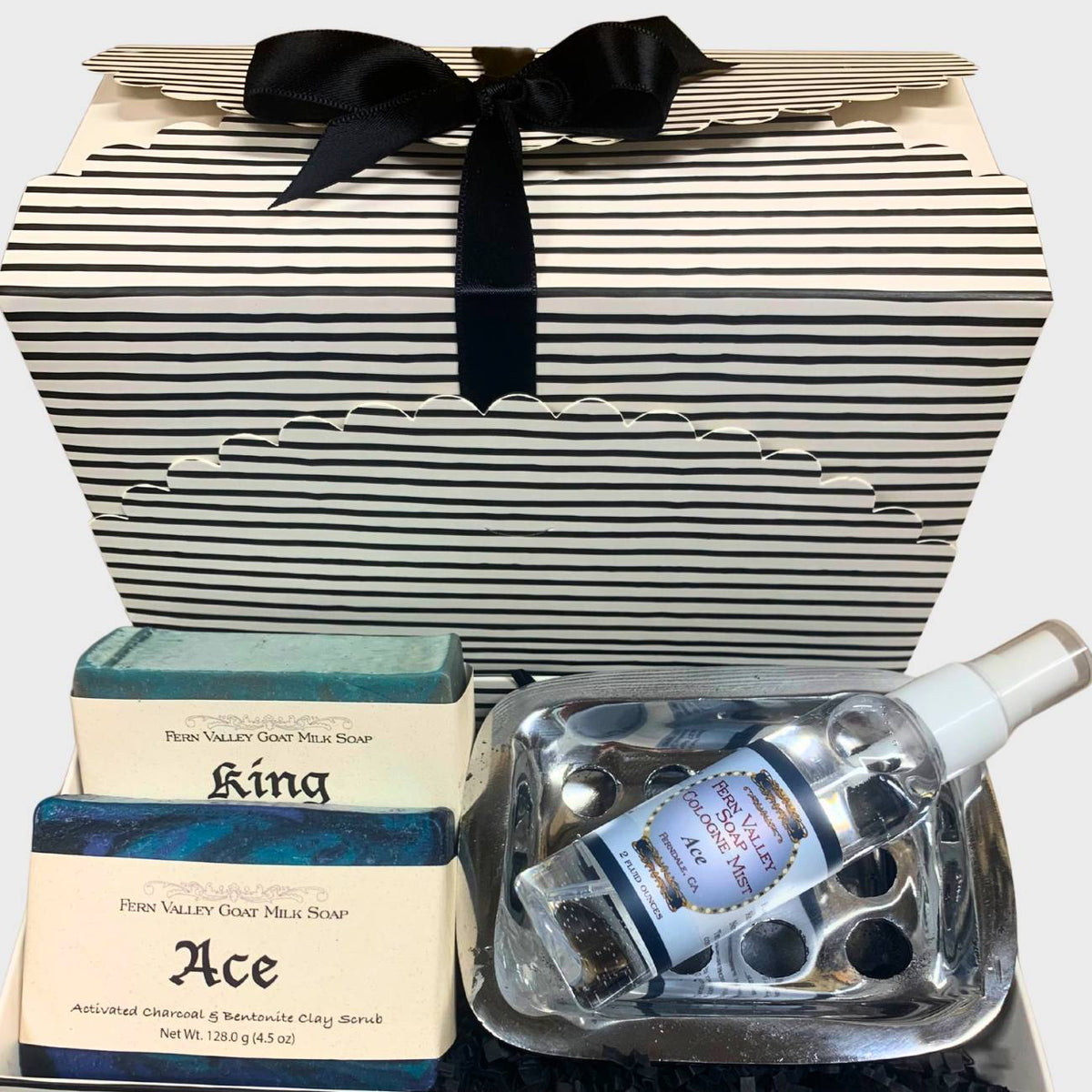 Handmade Goat Milk Soap | Two Bar Gift Box + Cologne &amp; Soap Dish