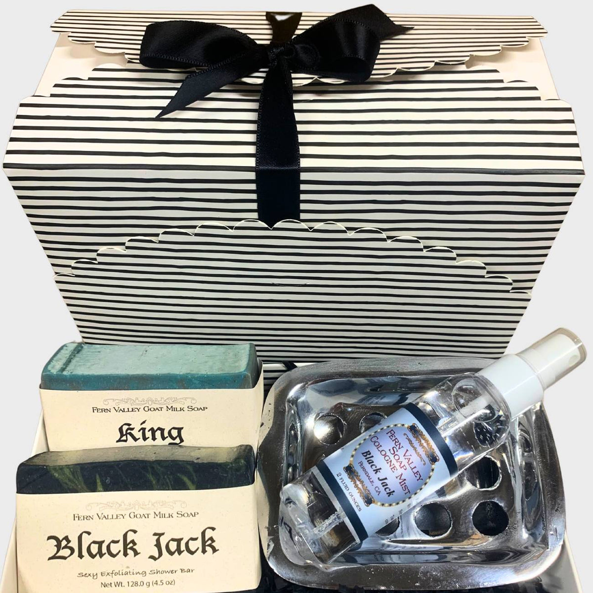 Handmade Goat Milk Soap | Two Bar Gift Box + Cologne &amp; Soap Dish